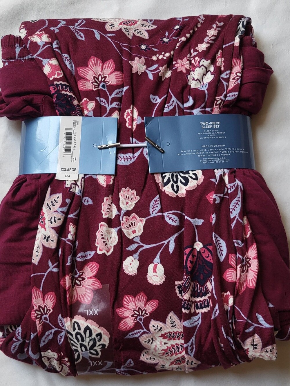 NWT Liz Claiborne Womens 2pc Long Sleeve Pajama Set "COOL & CALM" Plus Sz XXL - Picture 3 of 5